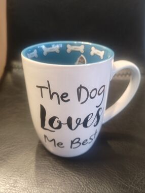PetRageous Dog Lovers Stoneware Mug - "The Dog Loves Me Best" NEW